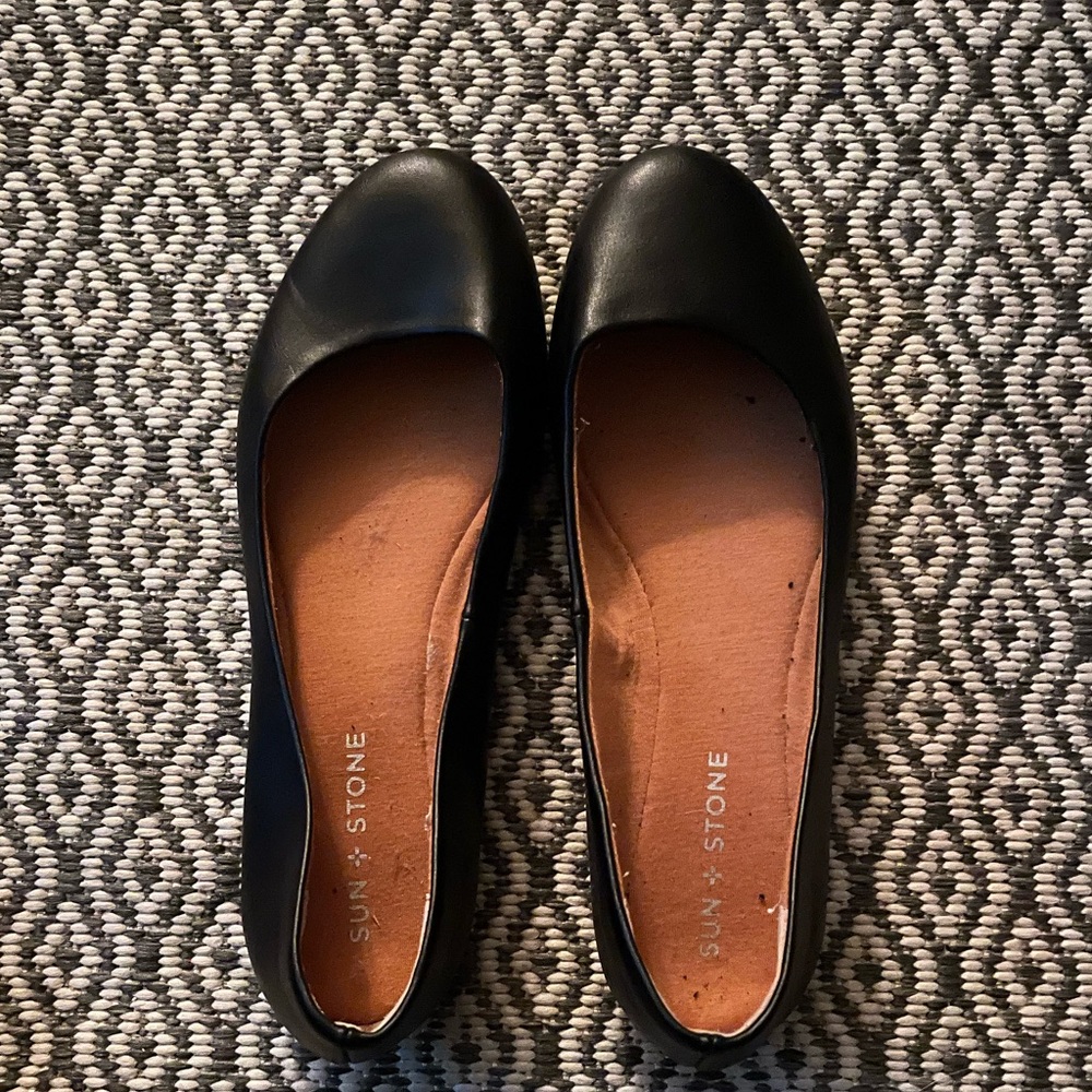 Sun +Stone brand new black flats-only made it outside of box.Tried on, not used
